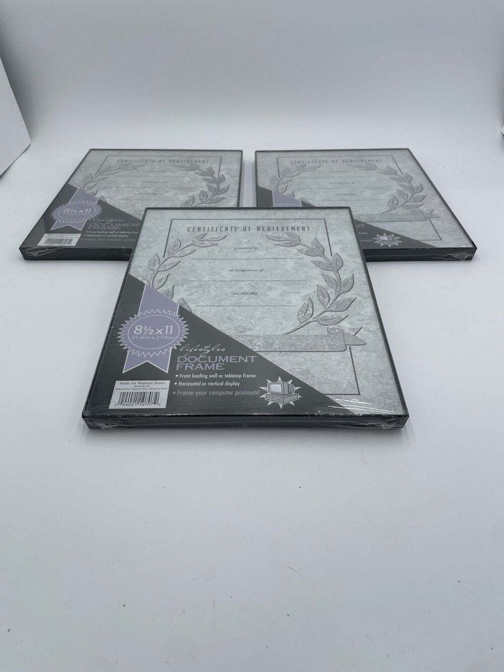 Document frames 8.5 X 11 Certificate Frames Wall or Tabletop , Set of 3 Black